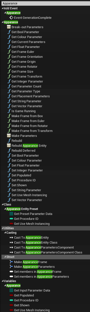 Blueprint functions list